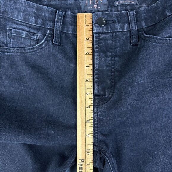 Jen7 Seven For All Mankind 7FAM Jeans Womens 8 Black Petite Slim Bootcut Stretch - Picture 11 of 16